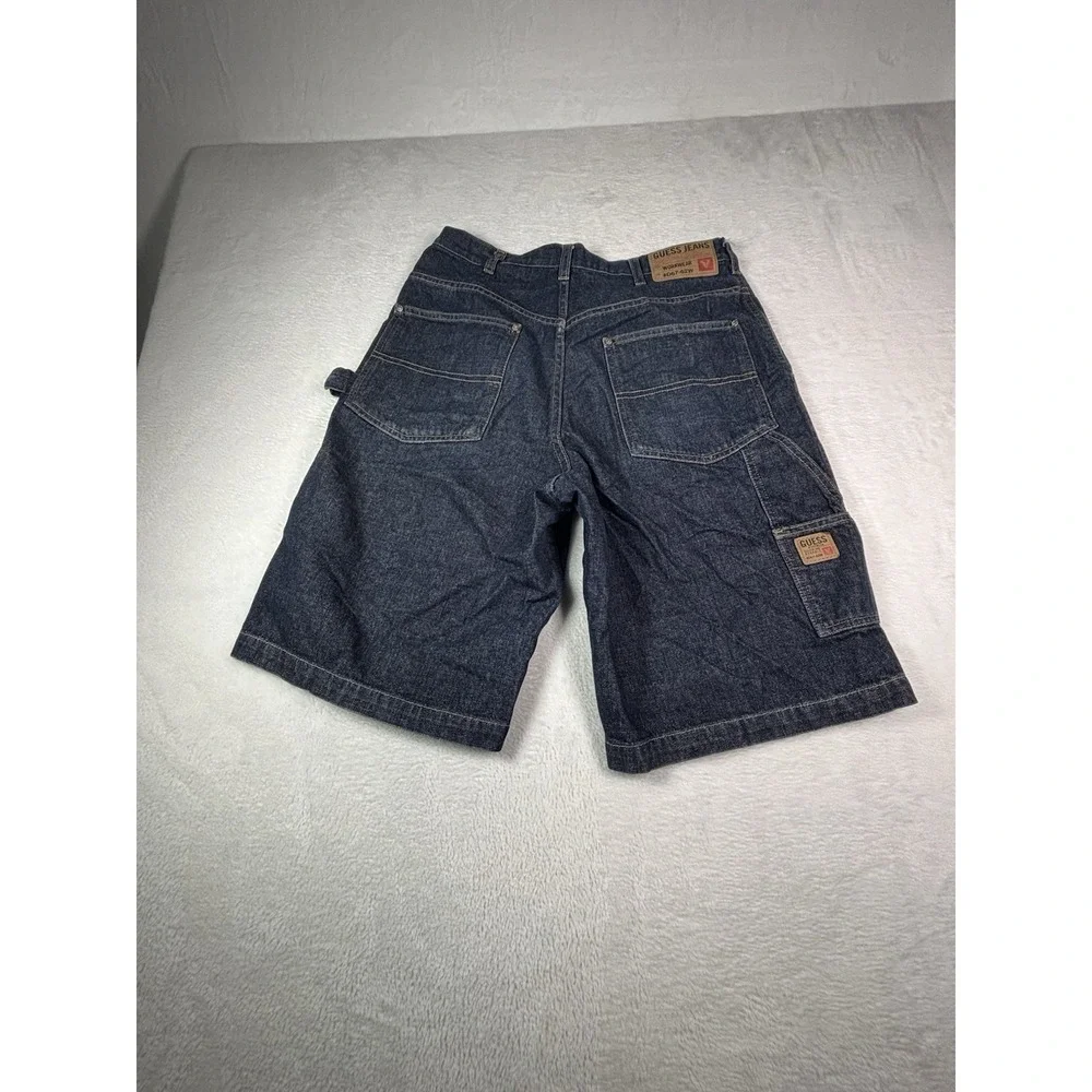 Vtg Guess Jeans Carpenter Denim Shorts Mens 33 Blue Workwear 90s Hip Hop